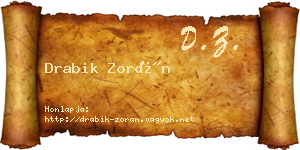 Drabik Zorán névjegykártya